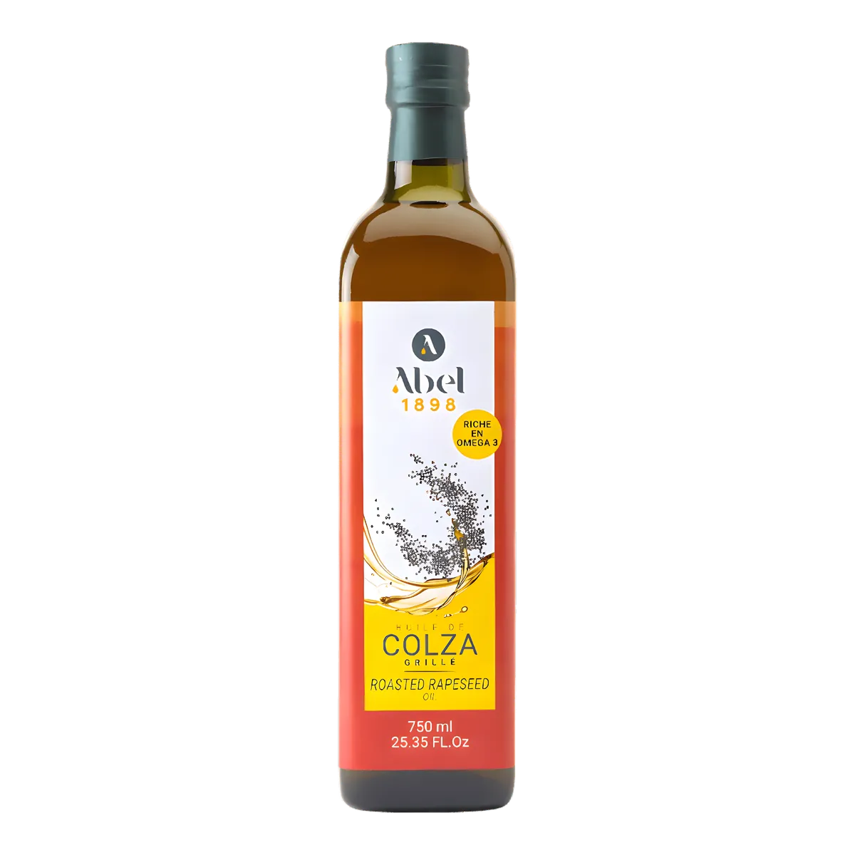 Huile de colza ABEL - Cuisine Polyvalente, bouteille de 750 ml riche en oméga 3, idéale pour cuisson et assaisonnement en épicerie salée.