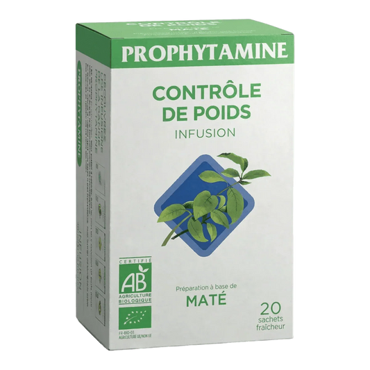 Biologische PROPHYTAMINE infusiedoos voor gewichtscontrole, maté smaak.