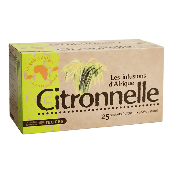 Infusionsdose Zitronengras RACINES, „Ein Geschmack Afrikas“. Frischebeutel 100 % natürlich.