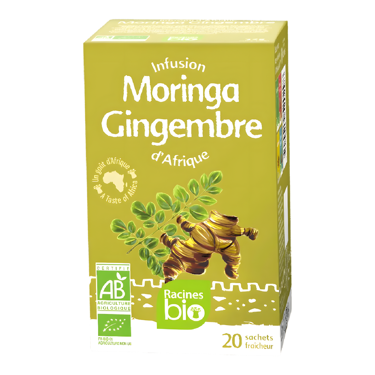 Infusion d'Afrique gingembre moringa BIO RACINES