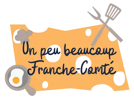 Une illustration en forme de fromage jaune avec des ustensiles de cuisine.