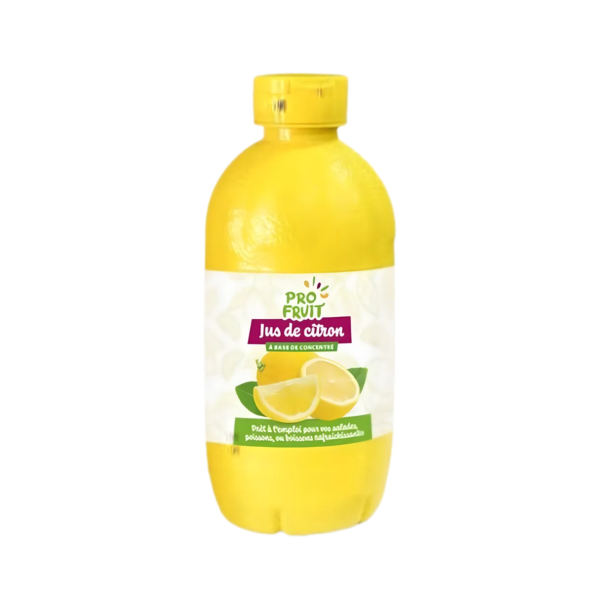 Bouteille de jus de citron concentré PROFRUIT - Saveur rafraîchissante, idéale pour la cuisine et les boissons. Ingrédient essentiel en gastronomie.