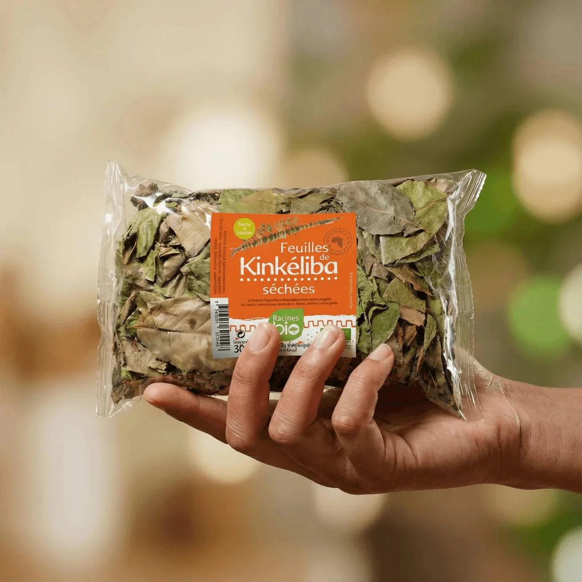 Dried kinkeliba leaves, from organic farming Organic Roots.