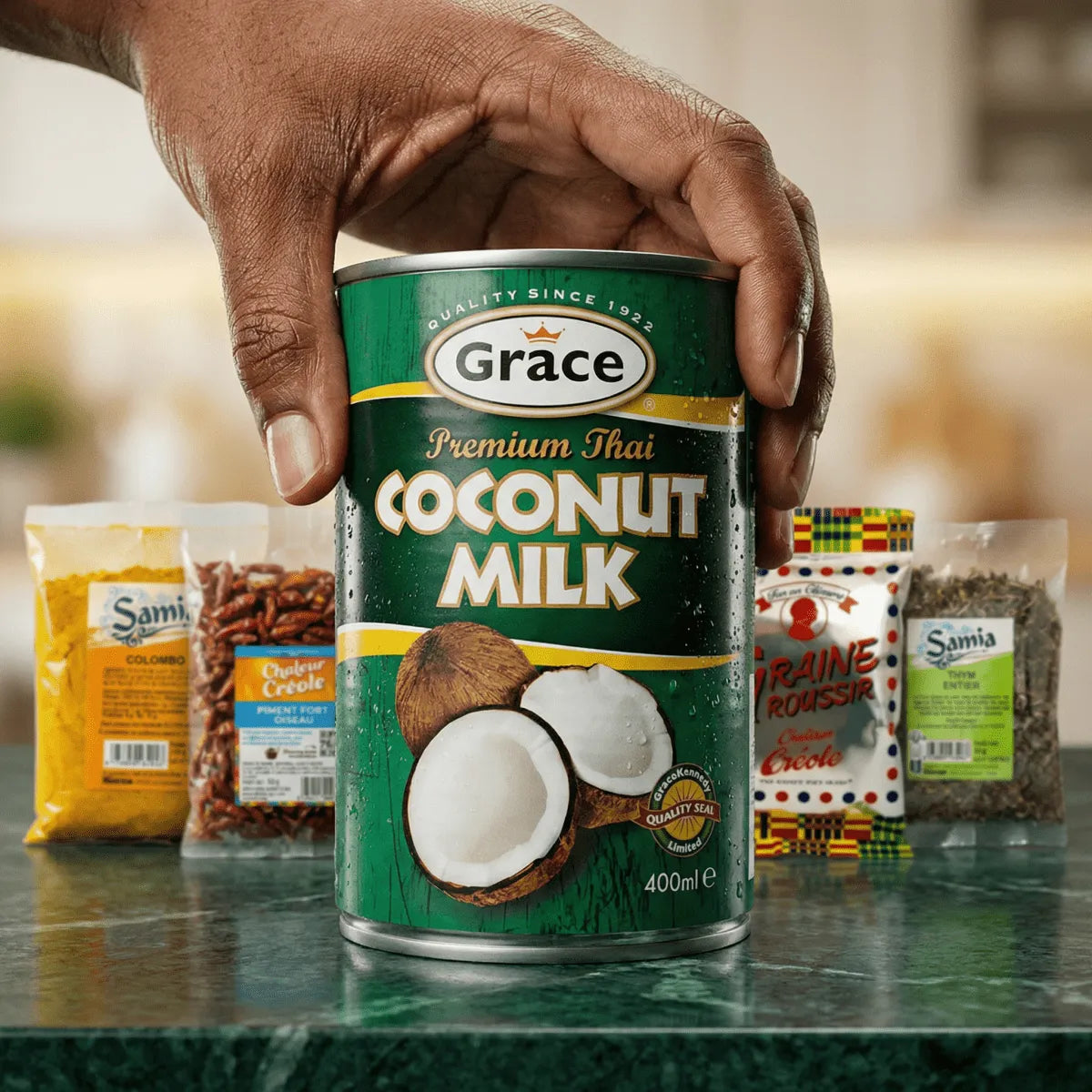 Kit de curry créole antillais authentique, avec épices caribéennes, de Grace.