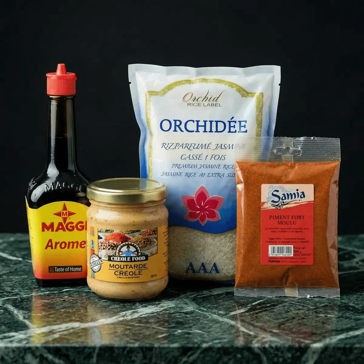 Kit Authentieke Senegalese Yassa Kip - 4 producten — alternatieve verpakking weergave | Afrikaanse kruidenierswinkel — Senegal NKOSI