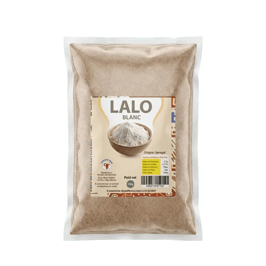 Sachet de Lalo Blanc de la marque NUMBER ONE, farine moulue blanche.