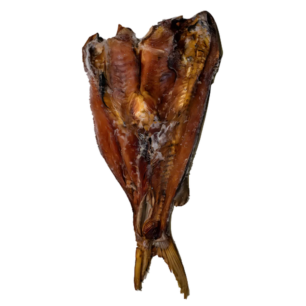 Poisson machoiron fumé, séché et fumé artisanalement, offrant une saveur riche pour recettes de fruits de mer ou grillades exotiques.