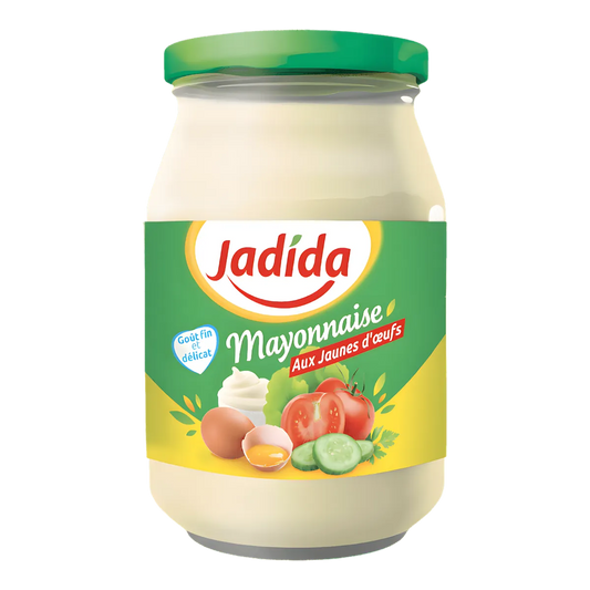 Pot de Mayonnaise JADIDA - Crémeuse et Onctueuse, aux jaunes d'œufs, parfait pour l'épicerie salée et les recettes gourmandes.