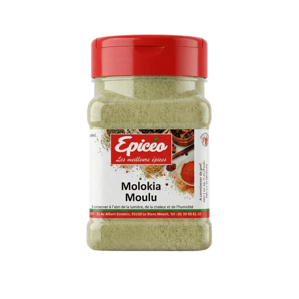Molokia gemahlener Gewürzbehälter EPICÉO vor grünem Hintergrund.