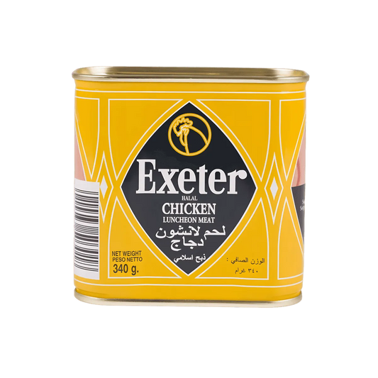 Boîte de mortadelle poulet EXETER 340g, charcuterie halal en conserve, idéale pour sandwichs et apéritifs - ÉPICERIE SALÉE - NKOSI.