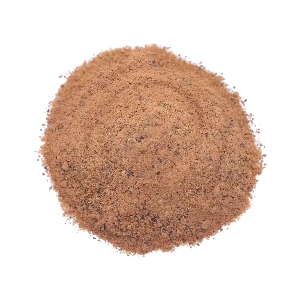 Tas de muscade moulue bio SAMIA en gros plan, texture fine et couleur brun clair. Parfaite pour assaisonner plats sucrés et salés naturellement.