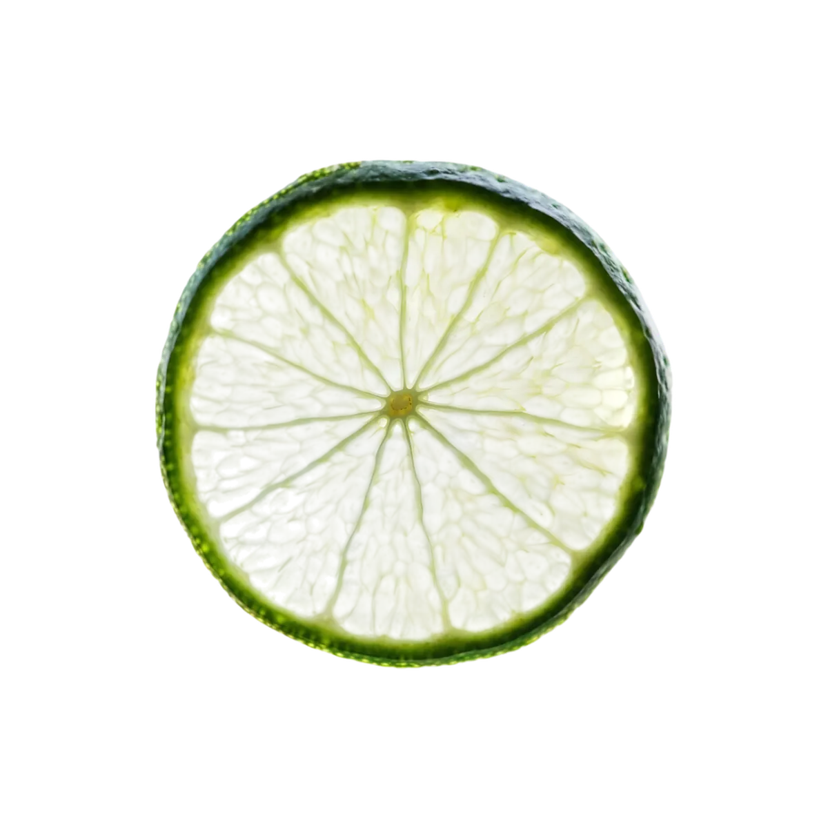 Rondelle de citron vert frais, ingrédient du nectar Ananas Mangue Citron Antillaise. Ajoute une touche acidulée à cette boisson fruitée.