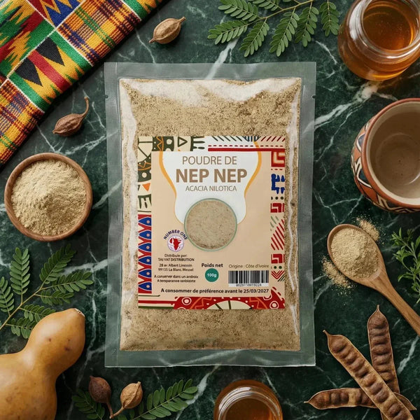 Sachet de poudre de nep nep (Acacia nilotica) de TAI VAT DISTRIBUTION.