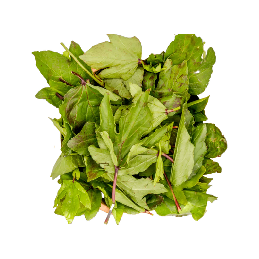 Feuilles de bissap fraîches N'gai N'gai / Gnatou surgelées, idéales pour plats traditionnels africains, conservant goût et valeur nutritionnelle.