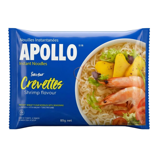 Paket APOLLO Instantnudeln mit Garnelengeschmack.