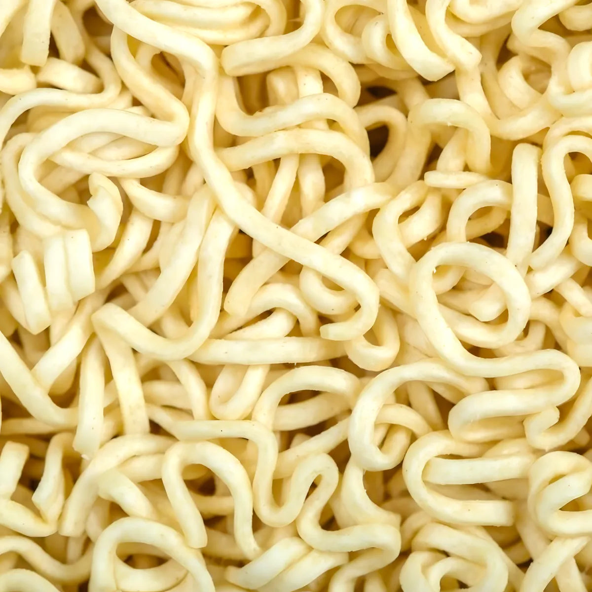 Gros plan sur texture des nouilles APOLLO non cuites, parfaites pour recettes simples et rapides avec légumes déshydratés.