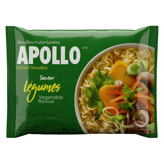 Package of APOLLO instant noodles vegetable flavor.