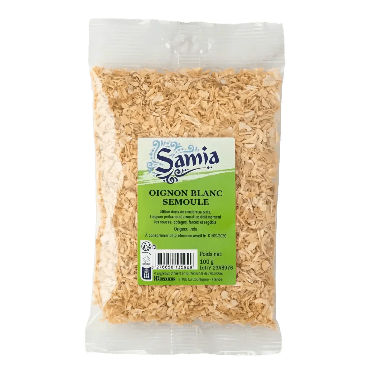 Semoule d'Oignon Blanc SAMIA - vue ingrédients et texture | Épicerie africaine NKOSI