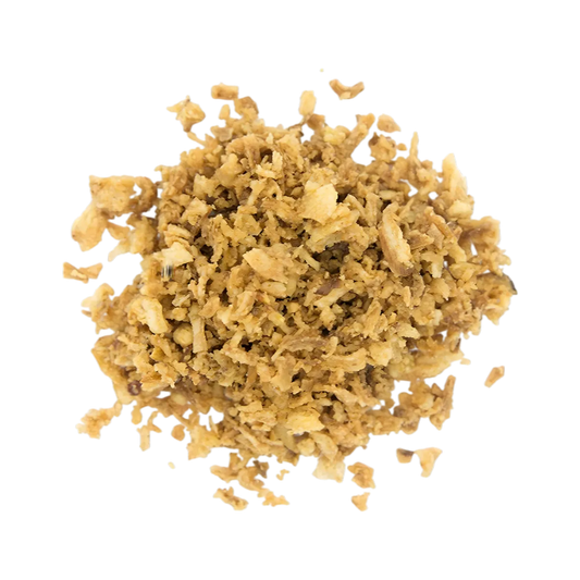 Éclats d'oignons frits King's Harvest dorés et croustillants, parfaits pour agrémenter plats chauds, salades ou burgers.