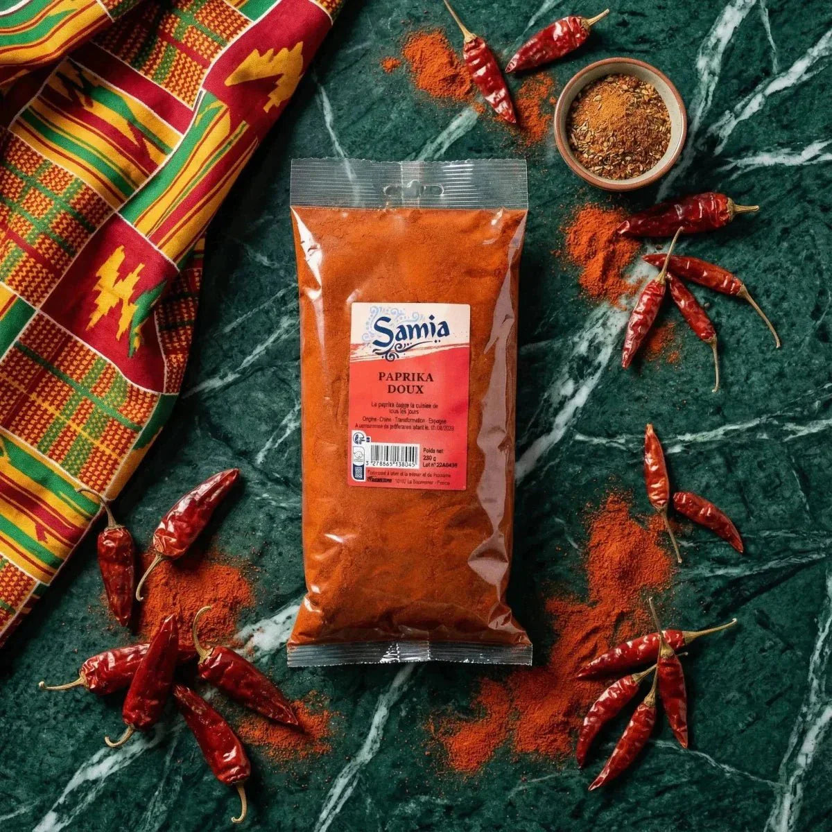Zoete paprika SAMIA in zak, gedroogde rode pepers.