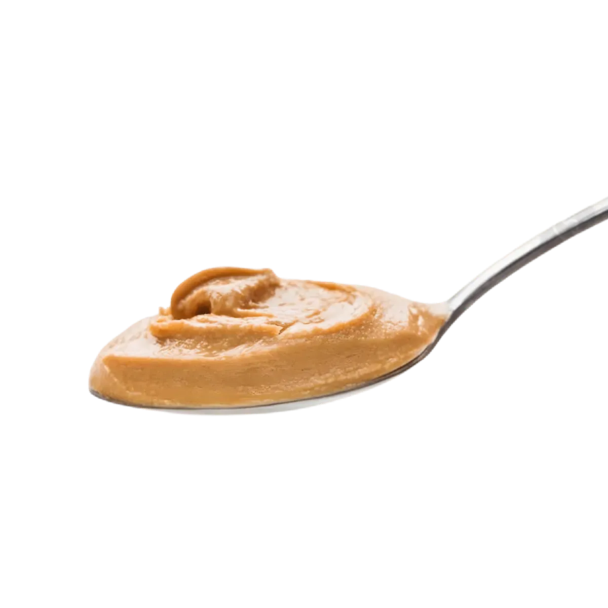 Cuillère remplie de pâte d'arachide DAKATINE onctueuse - Texture crémeuse idéale pour smoothies, tartines ou recettes maison.