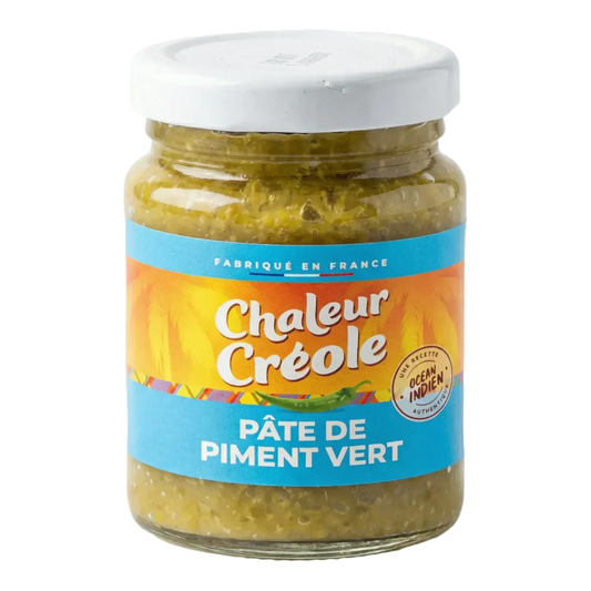 Pâte de piment vert CHALEUR CRÉOLE en pot de 100g.