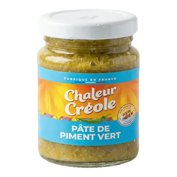 Pâte de piment vert CHALEUR CRÉOLE en pot de 100g.