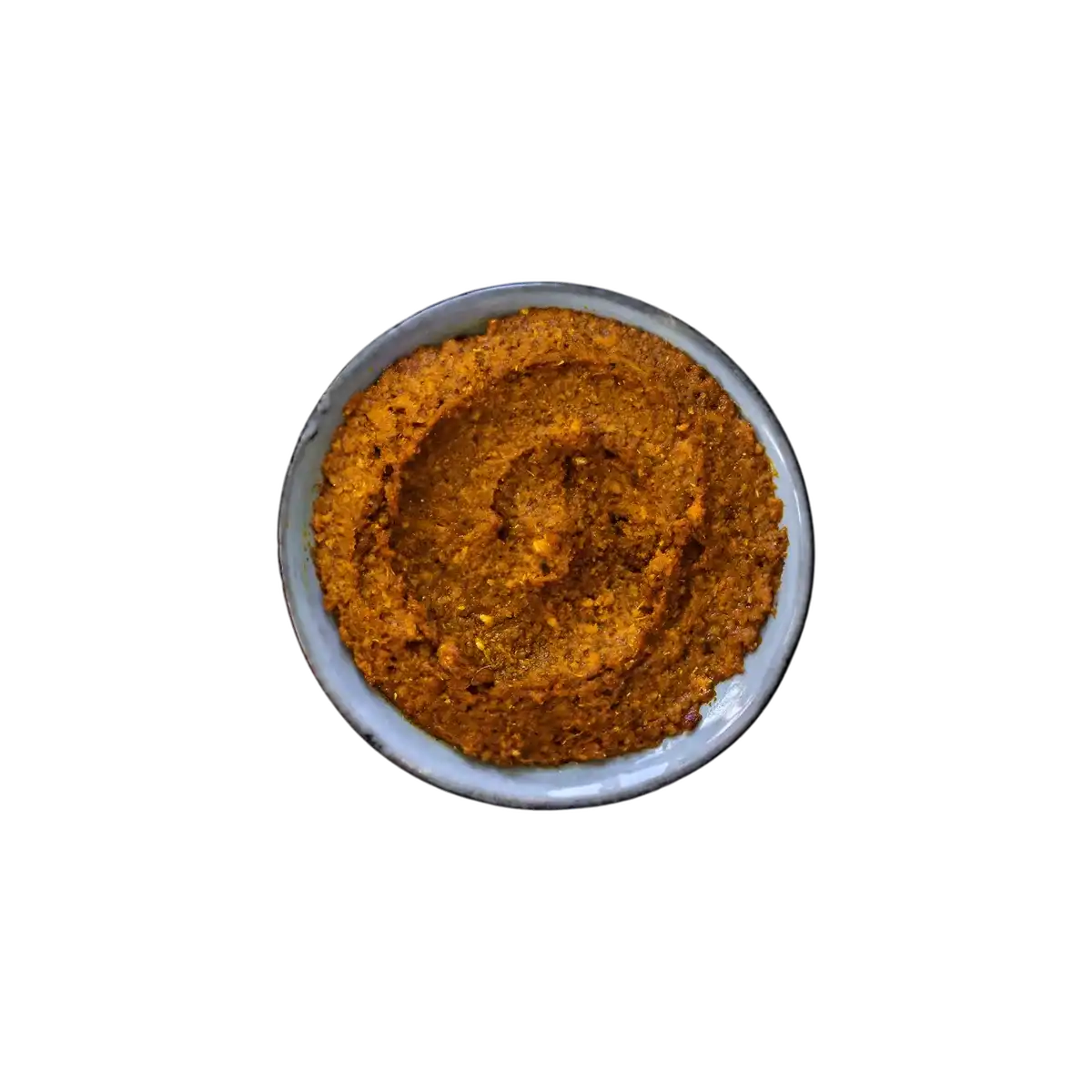 Vue rapprochée de la Pâte Massale CHALEUR CREOLE dans un bol - Épices Authentiques et uniques, texture riche et parfumée pour cuisine créole.