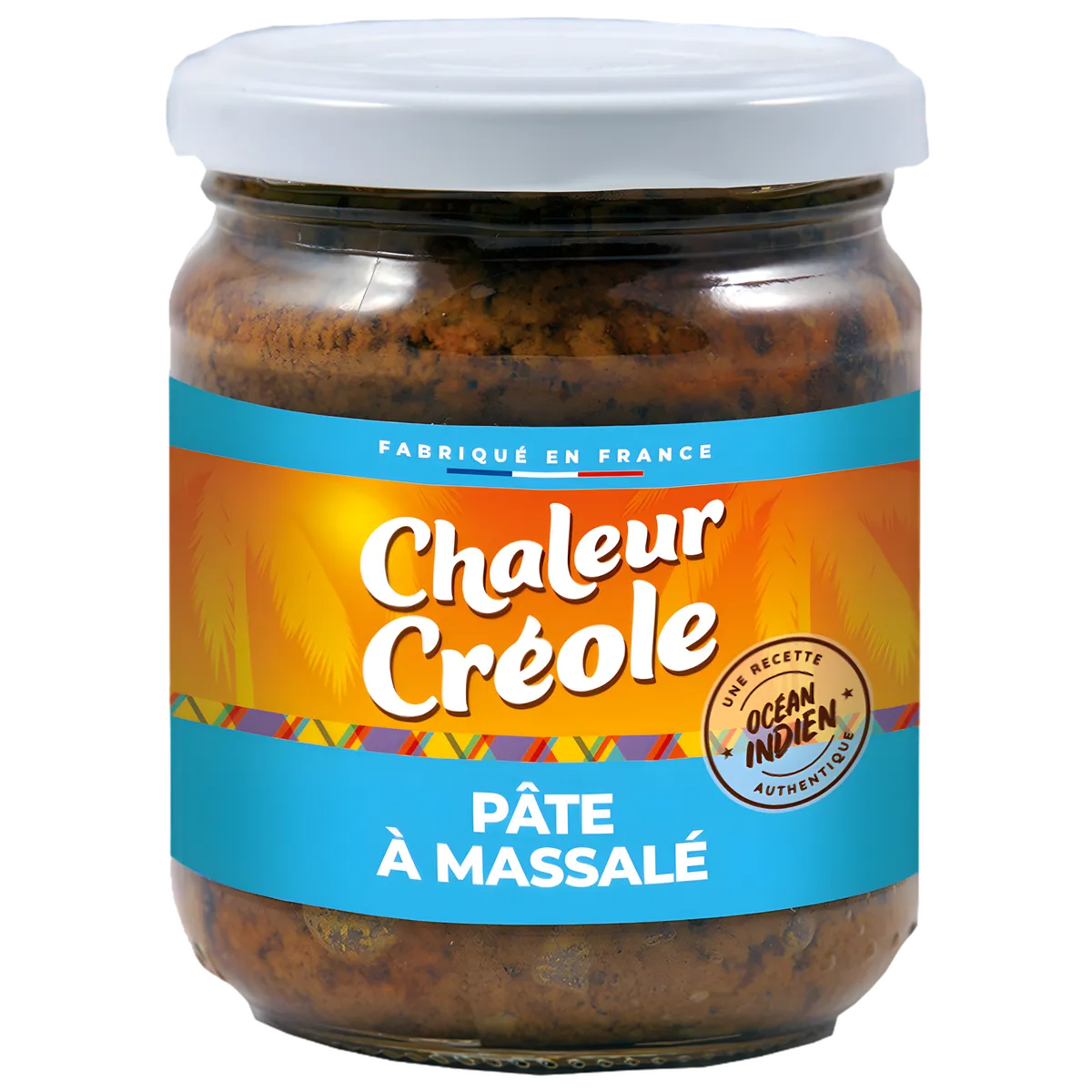 Pâte Massale CHALEUR CREOLE - Épices Authentiques en bocal en verre, mélange d'épices créoles pour assaisonner vos plats exotiques.