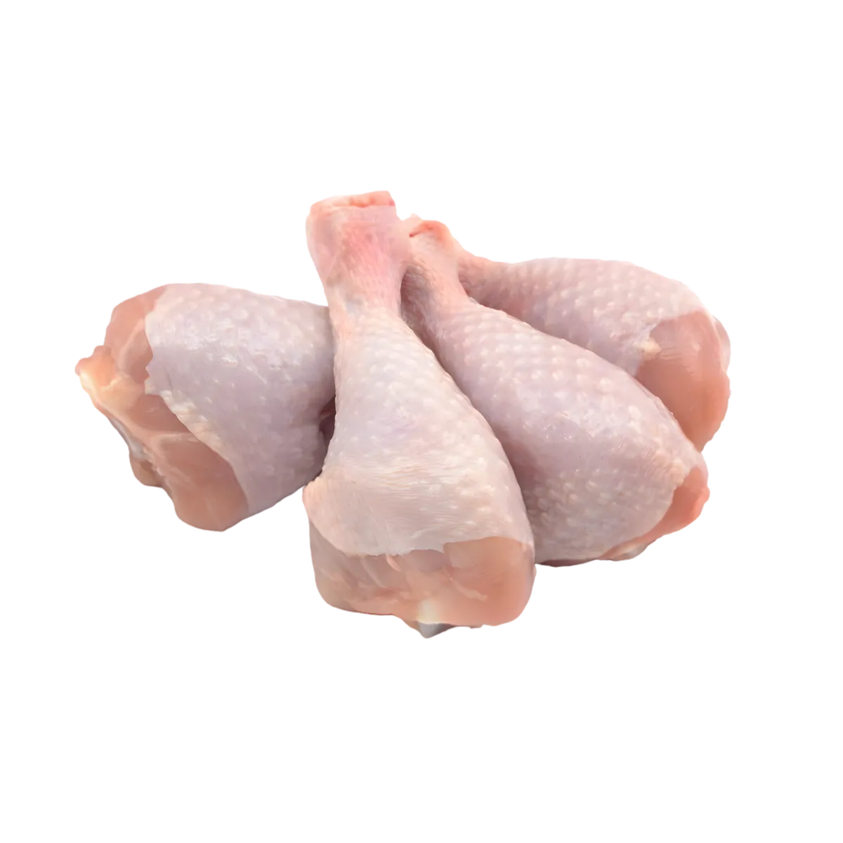 Lot de pilons de poulet halal surgelés, viande de volaille crue prête à cuisiner, idéale pour recettes familiales ou plats traditionnels.