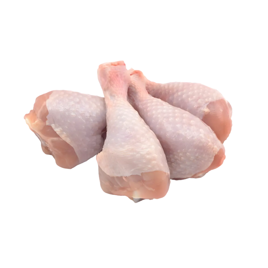 Lot de pilons de poulet halal surgelés, viande fraîche et tendre pour recettes savoureuses. Volaille prête à l’emploi pour cuisine halal.