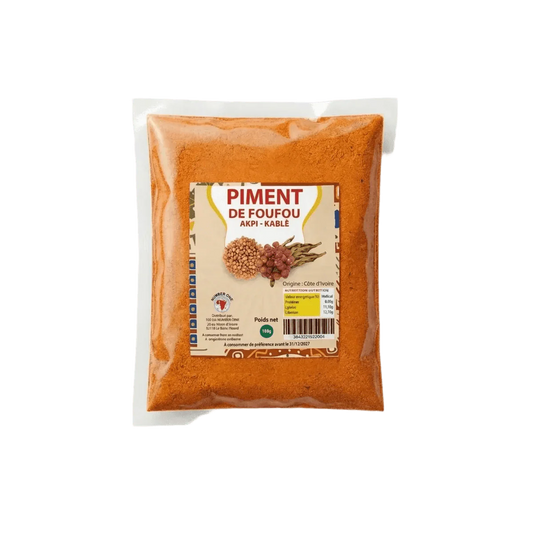 Beutel mit Akpi-Kablè NUMBER ONE Foufou-Chili, Gewürz, das in der afrikanischen Küche verwendet wird.