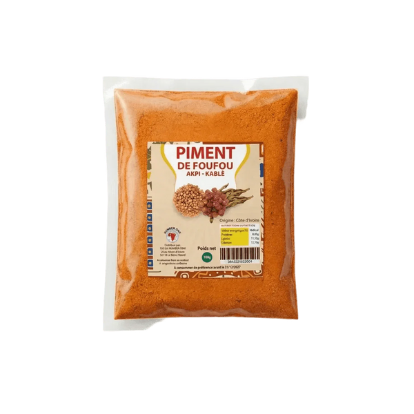 Beutel mit Akpi-Kablè NUMBER ONE Foufou-Chili, Gewürz, das in der afrikanischen Küche verwendet wird.