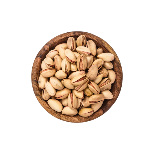 Bol en bois rempli de pistaches grillées salées PROFRUIT, produit sec naturel idéal en collation ou en garniture - FRUITS / LÉGUME / PLANTE SEC - NKOSI.