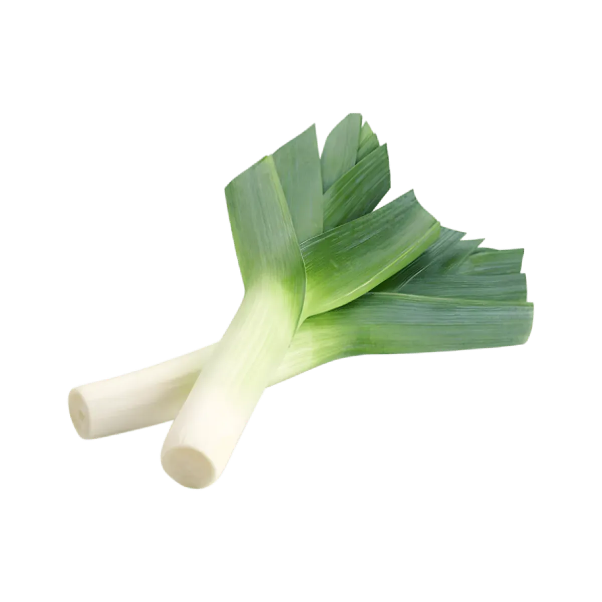 Deux poireaux frais entiers, parfaits pour soupes, plats mijotés ou accompagnements. Légume croquant et polyvalent pour la cuisine.