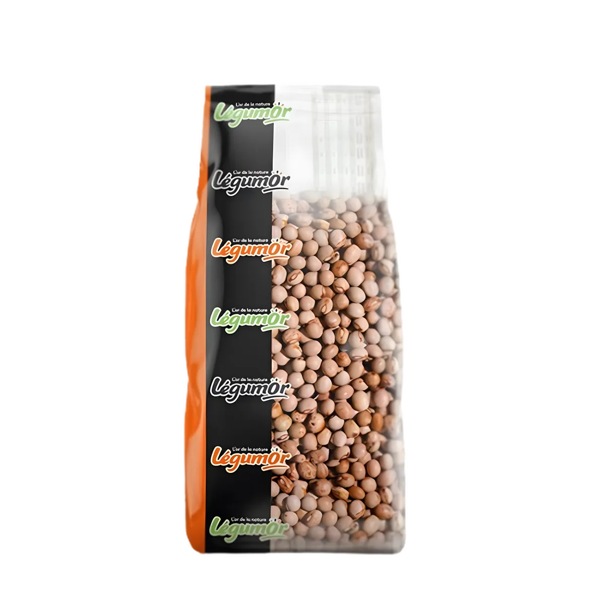 Pois d'Angole LEGUMOR en sachet transparent, légumineuse sèche de l'épicerie salée NKOSI, idéale pour plats mijotés et riches en protéines végétales.
