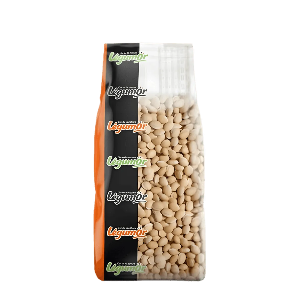 Pois du Val LEGUMOR en sachet transparent de 1 kg, légume sec de l'épicerie salée NKOSI, idéal pour plats mijotés et recettes équilibrées.