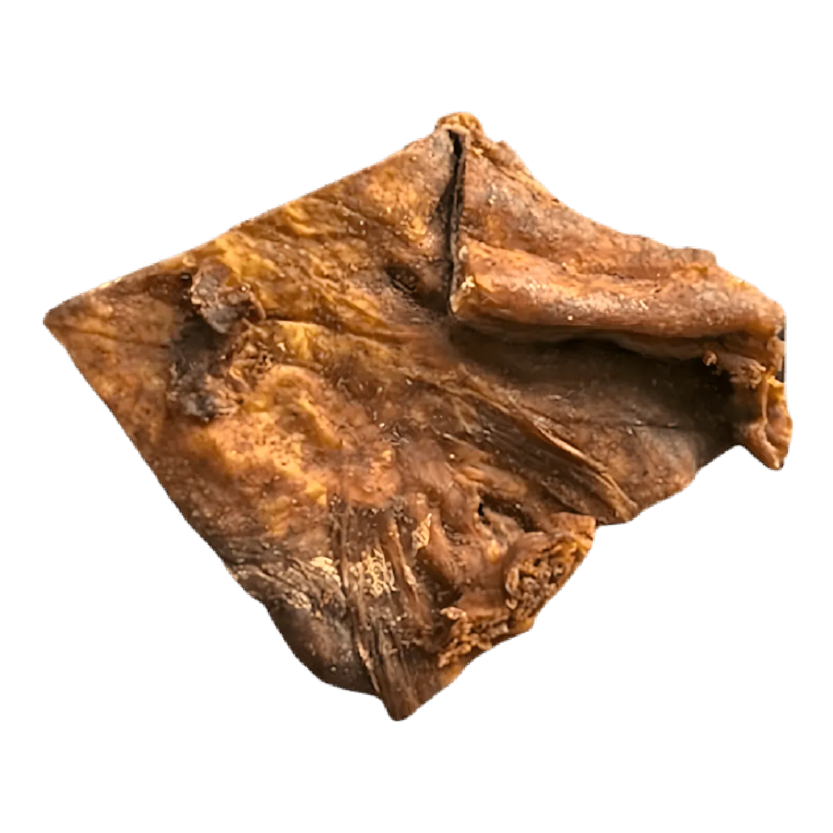 Poisson Yete séché de forme irrégulière, à la texture fibreuse et couleur brun foncé, préparé selon des méthodes ancestrales pour un goût unique.