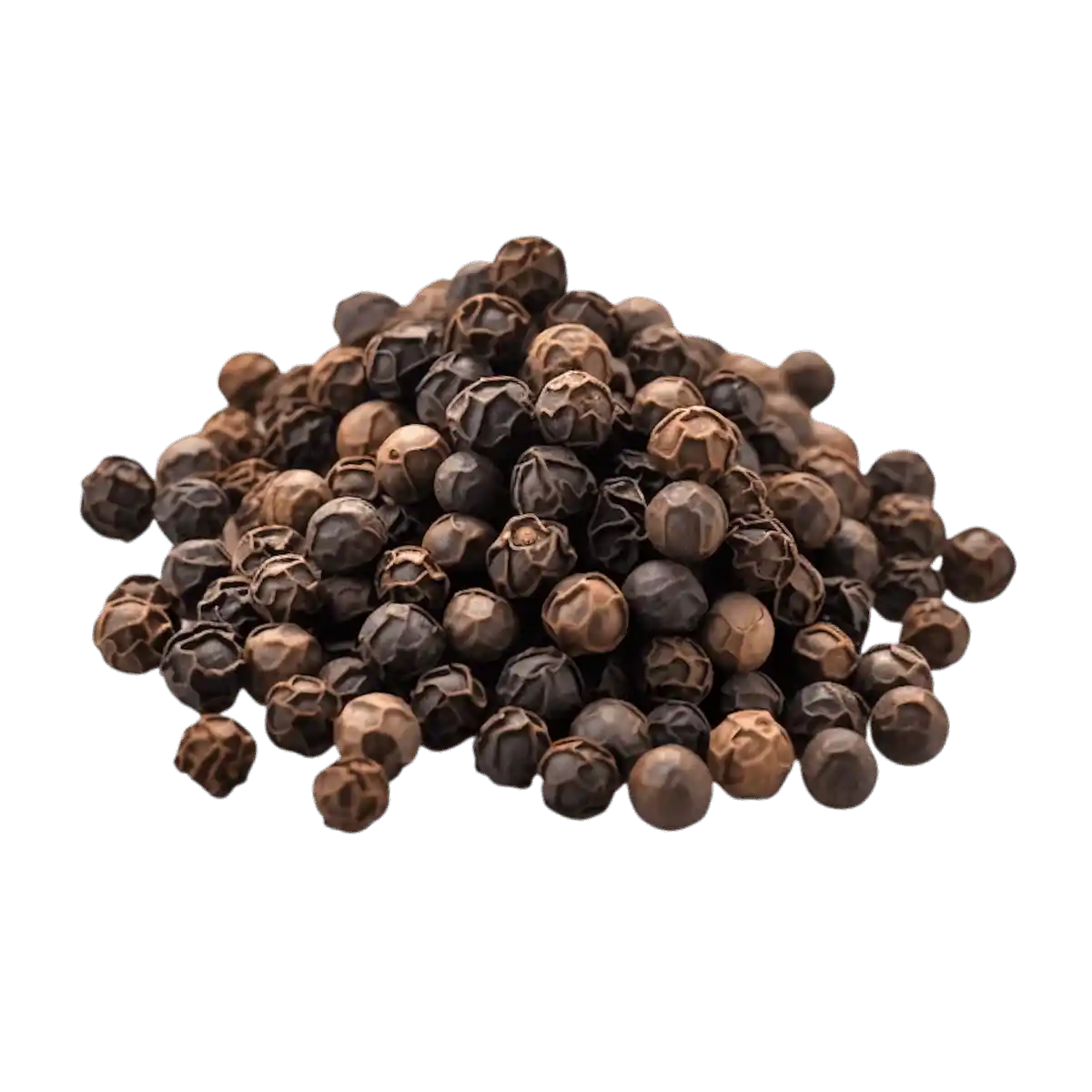 Gros plan sur des grains de poivre entier Jamaïque SAMIA, mélange d’arômes intenses pour assaisonnement sucré-salé en épicerie salée.