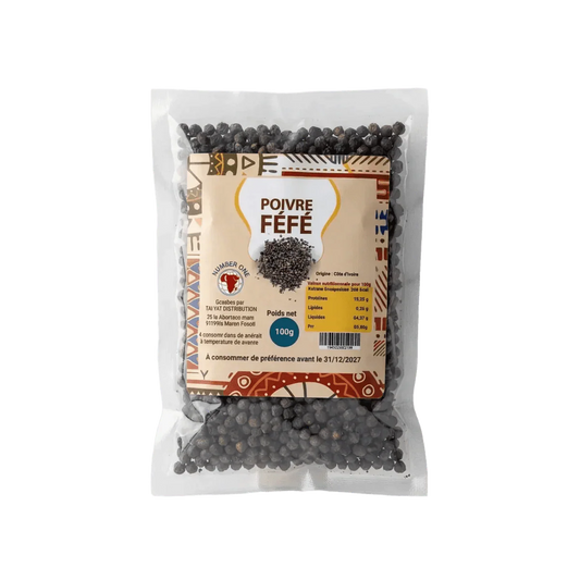 Sachet de poivre Fefe NUMBER ONE, 100g. Condiment, produit d'épicerie fine.
