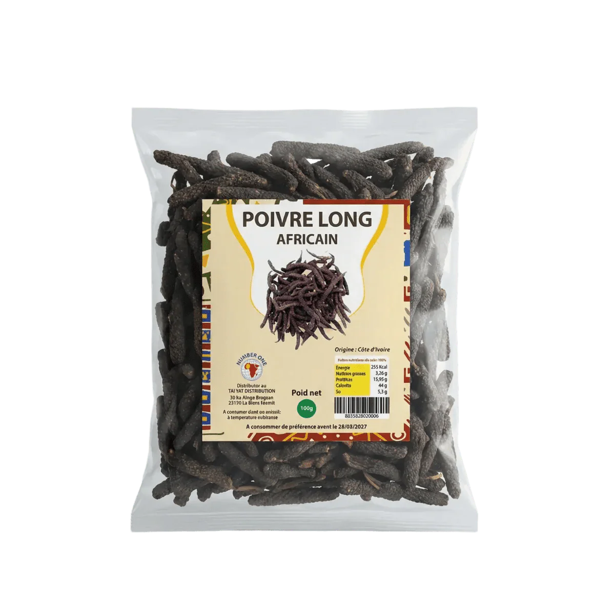 Bolsa de pimienta larga de África de la marca NUMBER ONE.
