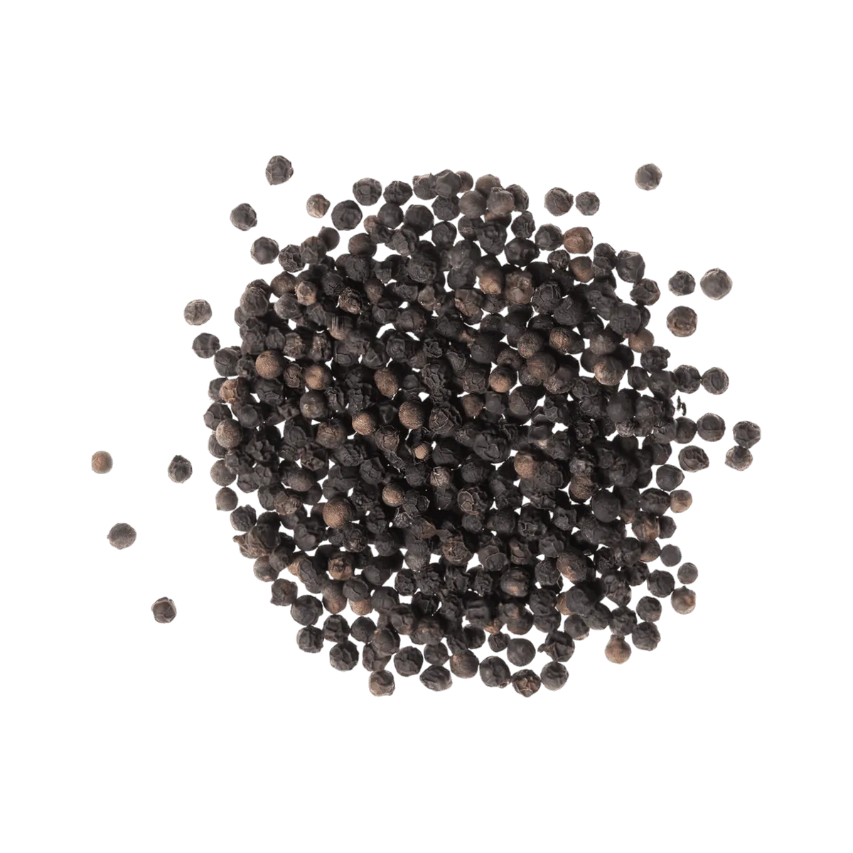 Grains de poivre noir entier SAMIA étalés, parfaits pour relever viandes, sauces et légumes, produit d'épicerie salée sur NKOSI.