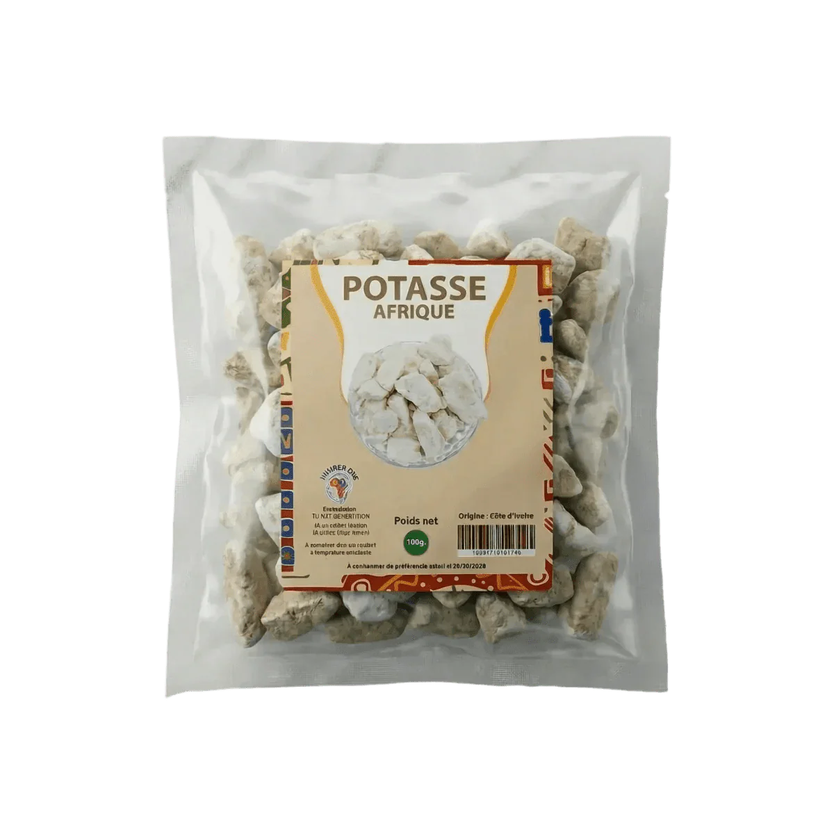 Potasse Afrique de NUMBER ONE, présentée dans un sachet transparent.