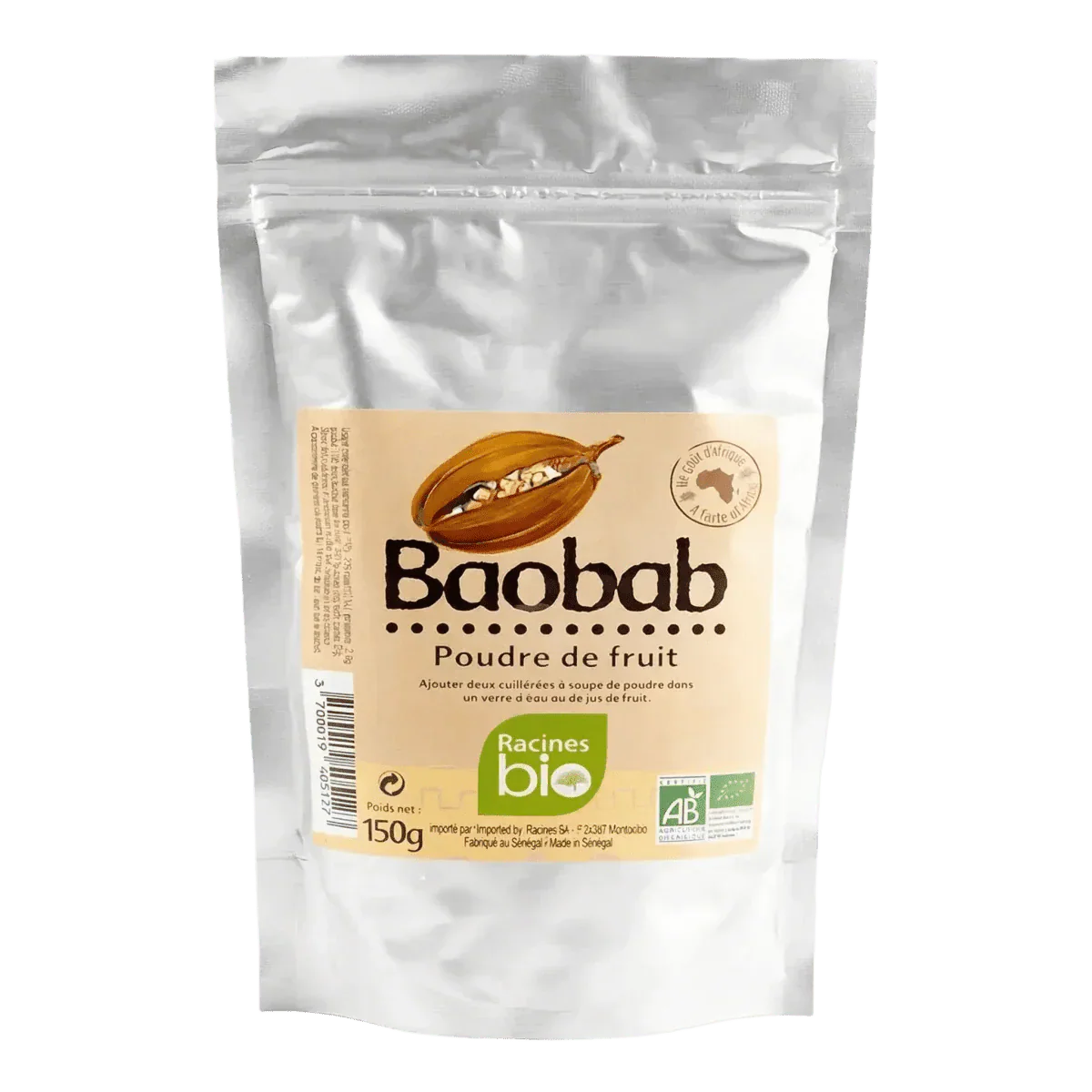 Organic Baobab Powder RACINES — alternative packaging view | NKOSI African Grocery