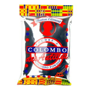 Polvere di colombo Tonton Clément in bustina, spezia creola nel suo confezionamento colorato.