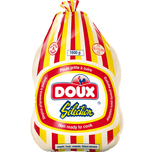 Poule halal DOUX emballée de 1600 g, prête à cuire, surgelée pour préserver fraîcheur et goût. Idéale pour recettes de volaille - VOLAILLE - NKOSI.