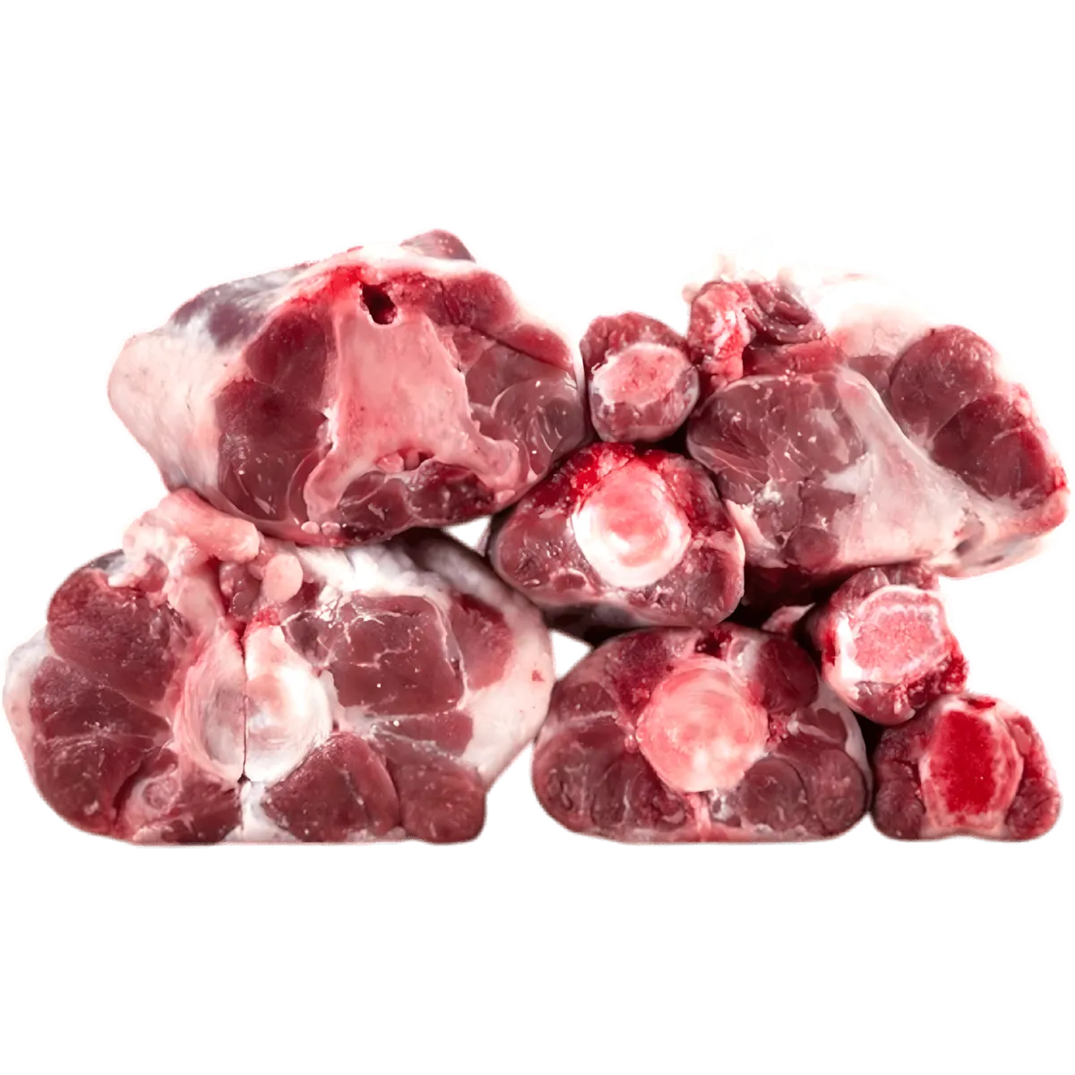 Morceaux de queue de boeuf tranchée surgelée, viande tendre et savoureuse pour ragoûts et bouillons riches en goût.