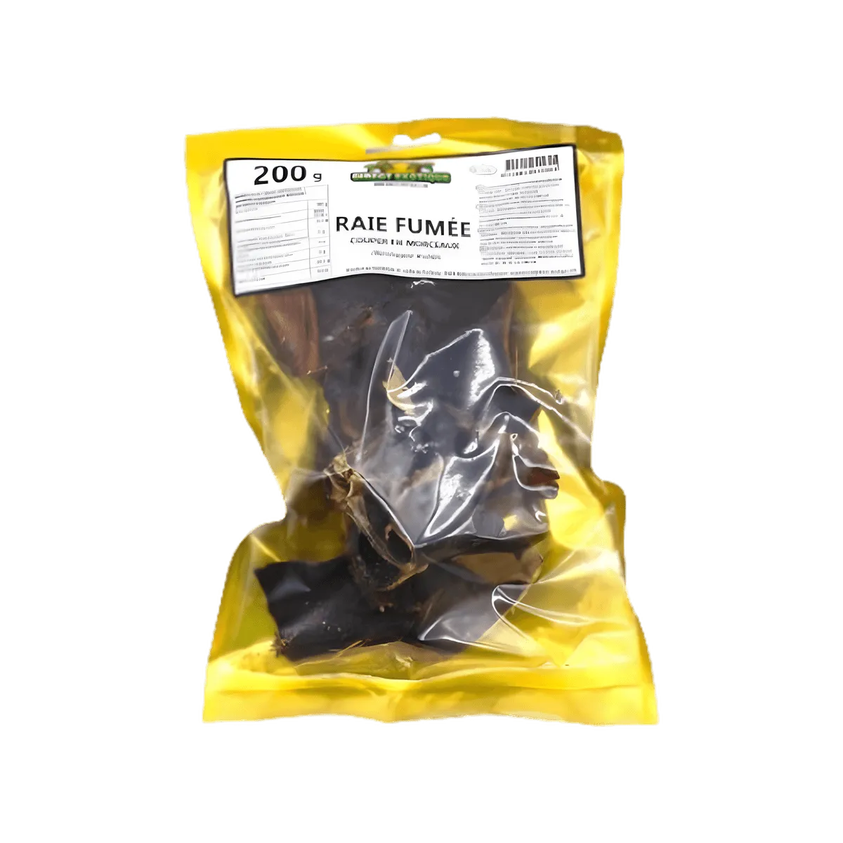 Raie fumée - POISSON - NKOSI en sachet de 200g sous vide, produit de la mer prêt à consommer, idéal pour recettes gastronomiques.
