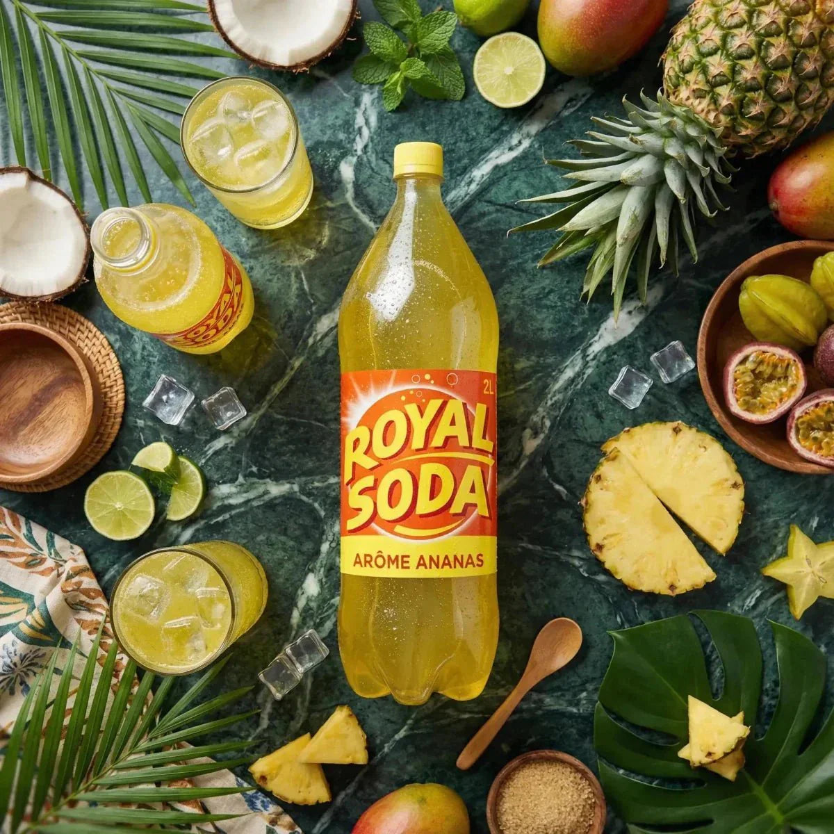 Soda sabor piña ROYAL SODA — forma natural variable según variedad | tienda exótica NKOSI