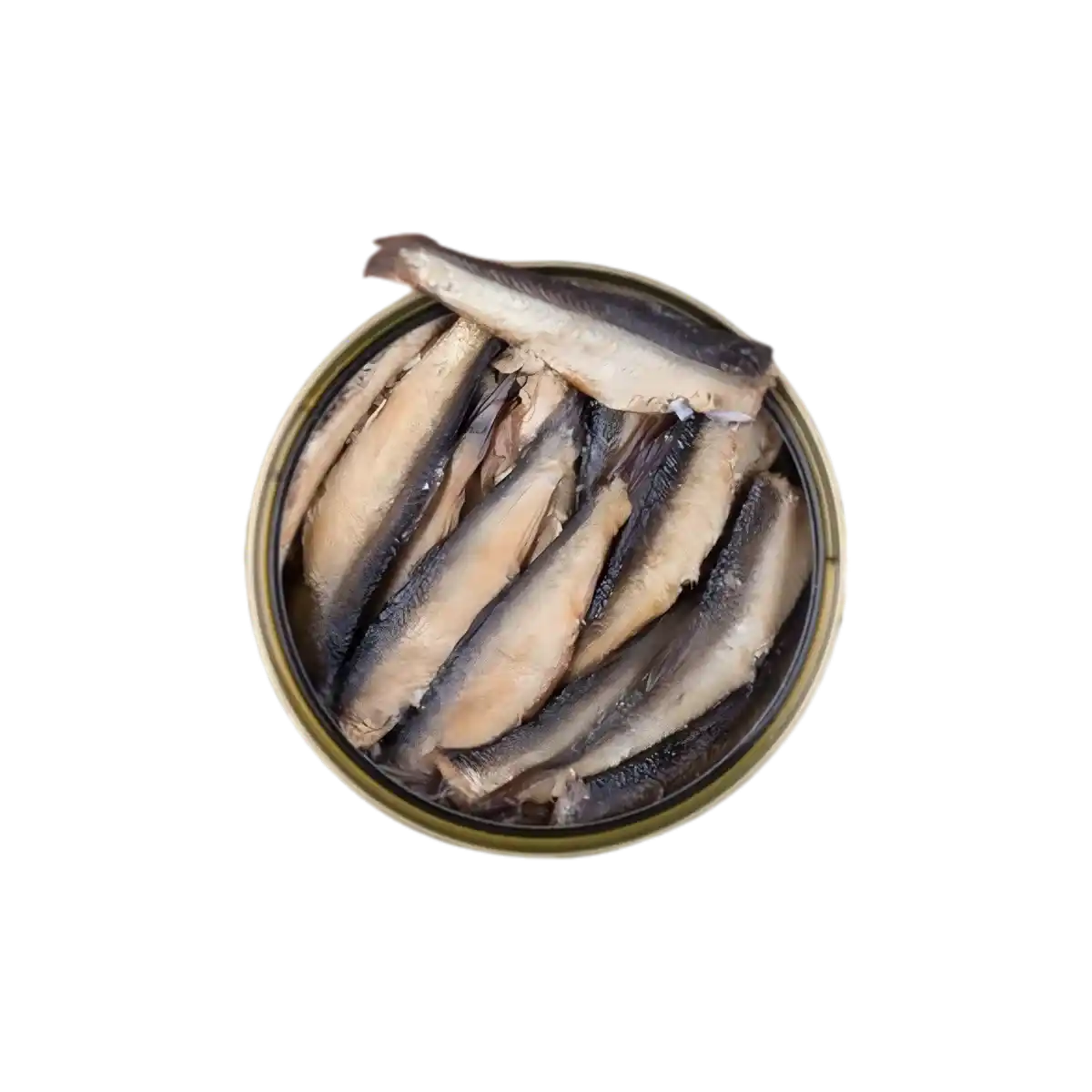 Vue de sardines Glenryc naturelles dans leur boîte ouverte, montrant leur texture délicate et leur fraîcheur pour les amateurs de produits de la mer.